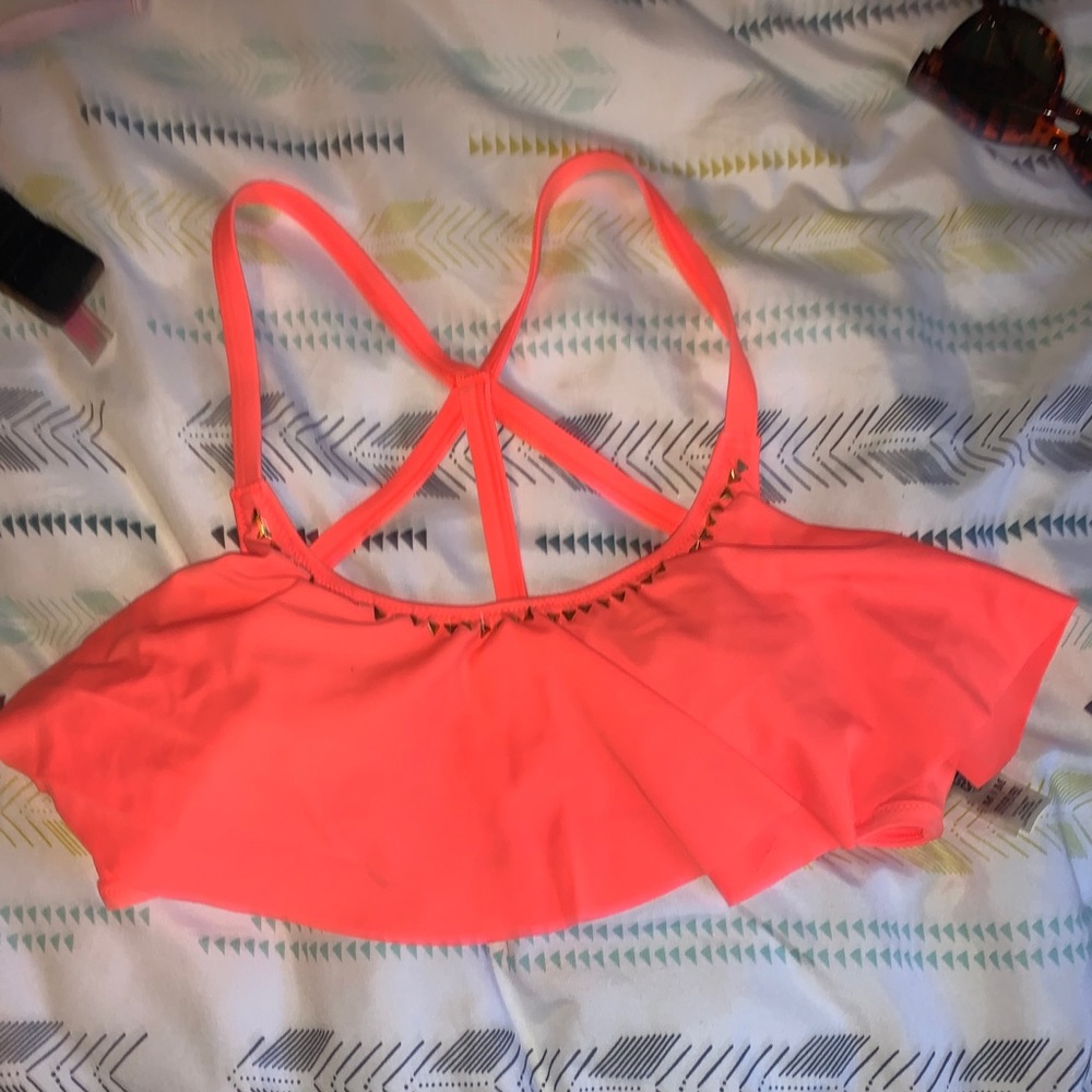 PINK SWIM bralette top neon orange size medium
